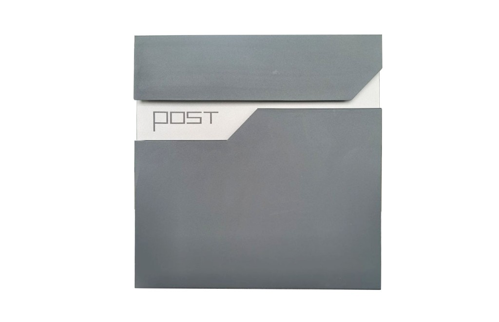 Cutie Postala din otel zincat gri antracit si argintiu moderna 370x365 mm